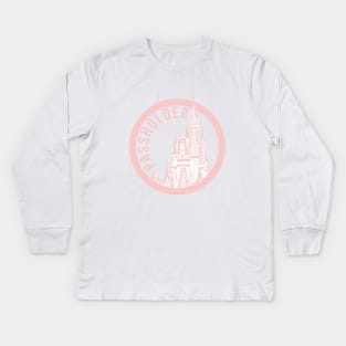 Passholder Magic Castle Millennial Pink Kids Long Sleeve T-Shirt